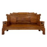 Chinese Imperial style hardwood throne room settee or sofa