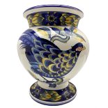 Large Royal Copenhagen Blue Pheasant pattern pedestal vase