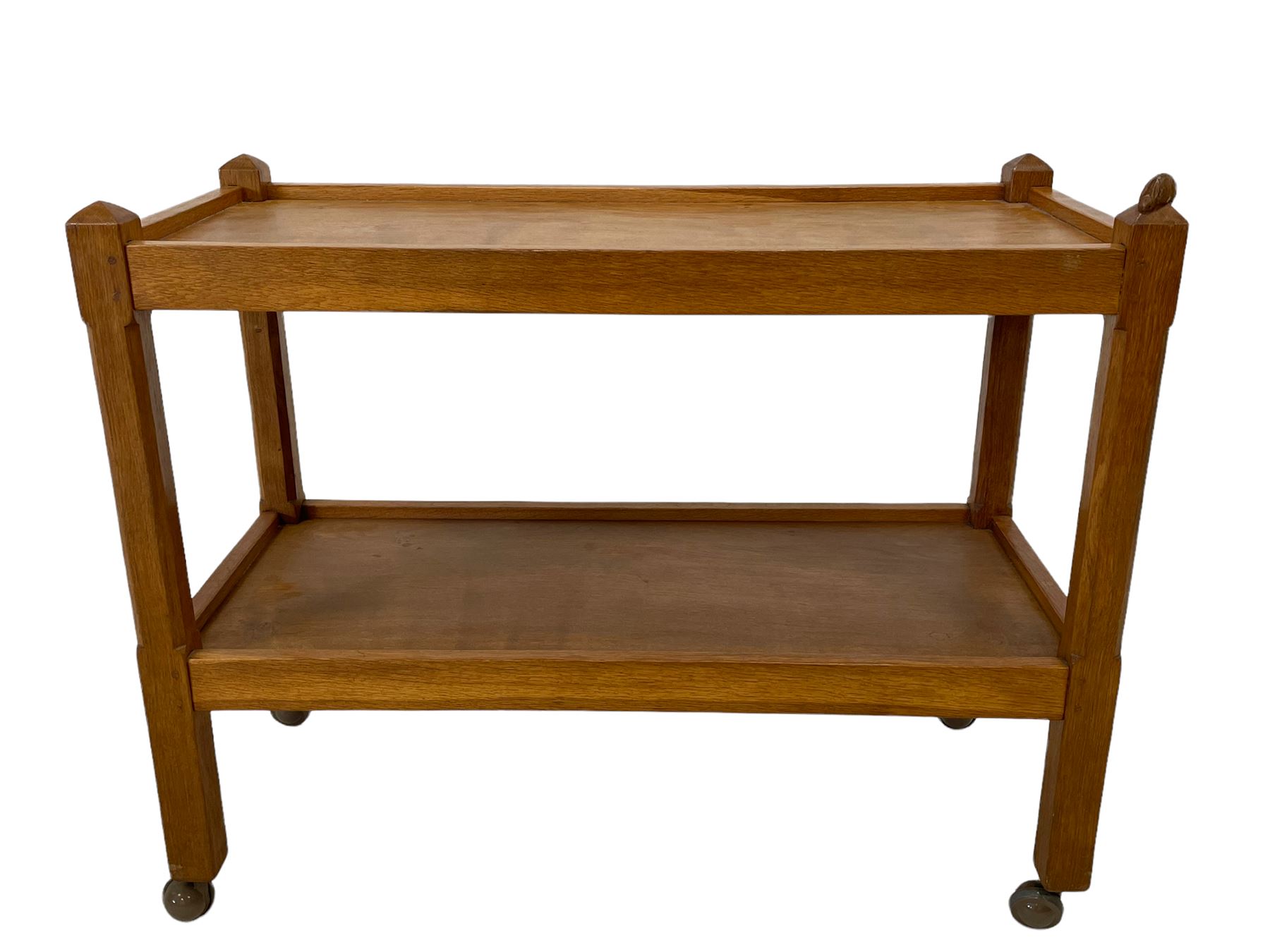 Rabbitman - adzed oak two tier trolley