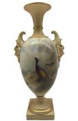 Early 20th century Royal Worcester blush ivory vase by H. A. Stinton