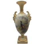 Early 20th century Royal Worcester blush ivory vase by H. A. Stinton