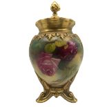 Early 20th century Royal Worcester pot pourri vase and cover