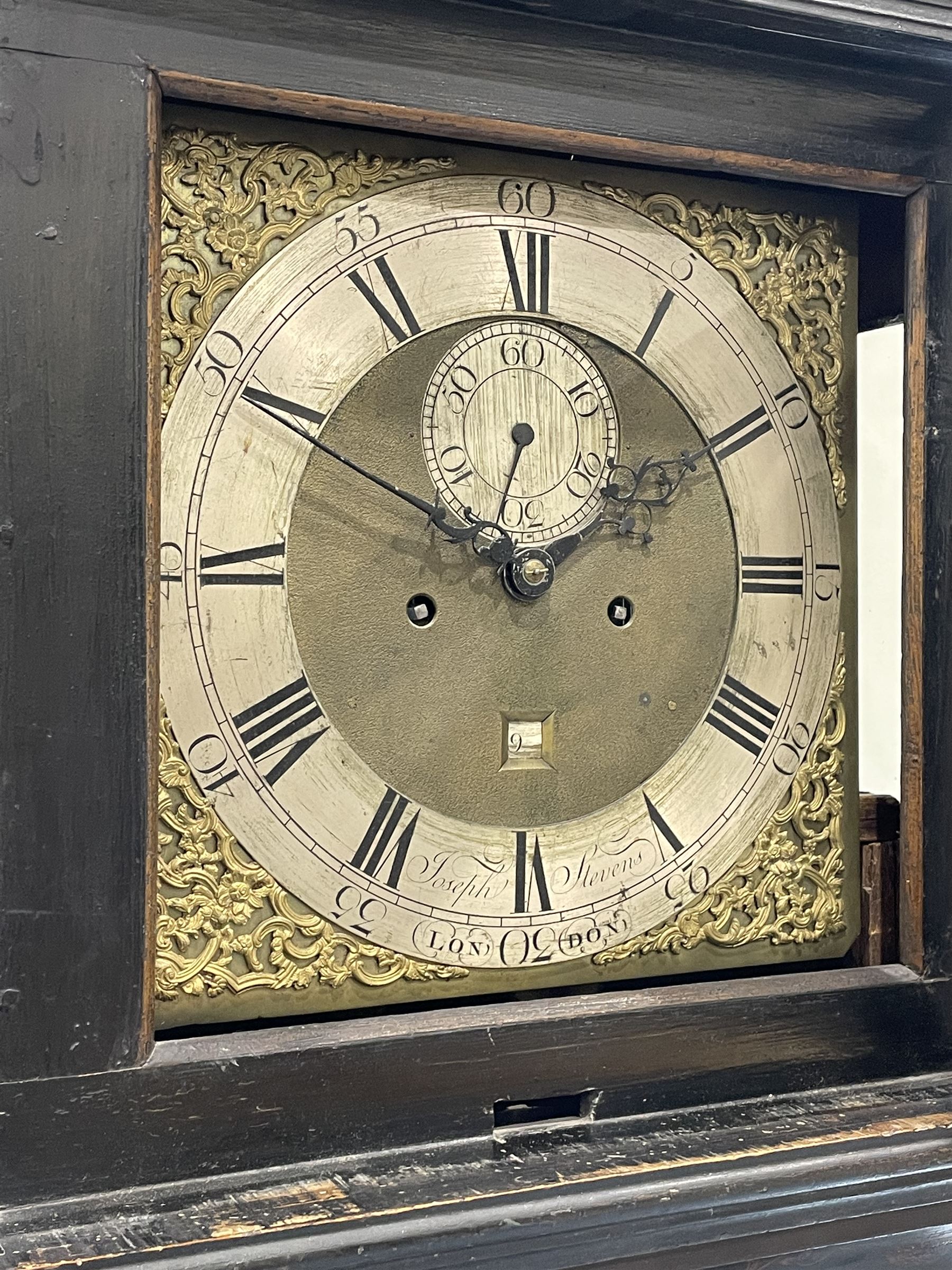 George II japanned longcase clock by Joseph Stevens - Image 2 of 7