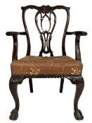 George III mahogany elbow chair