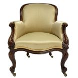 Victorian walnut armchair