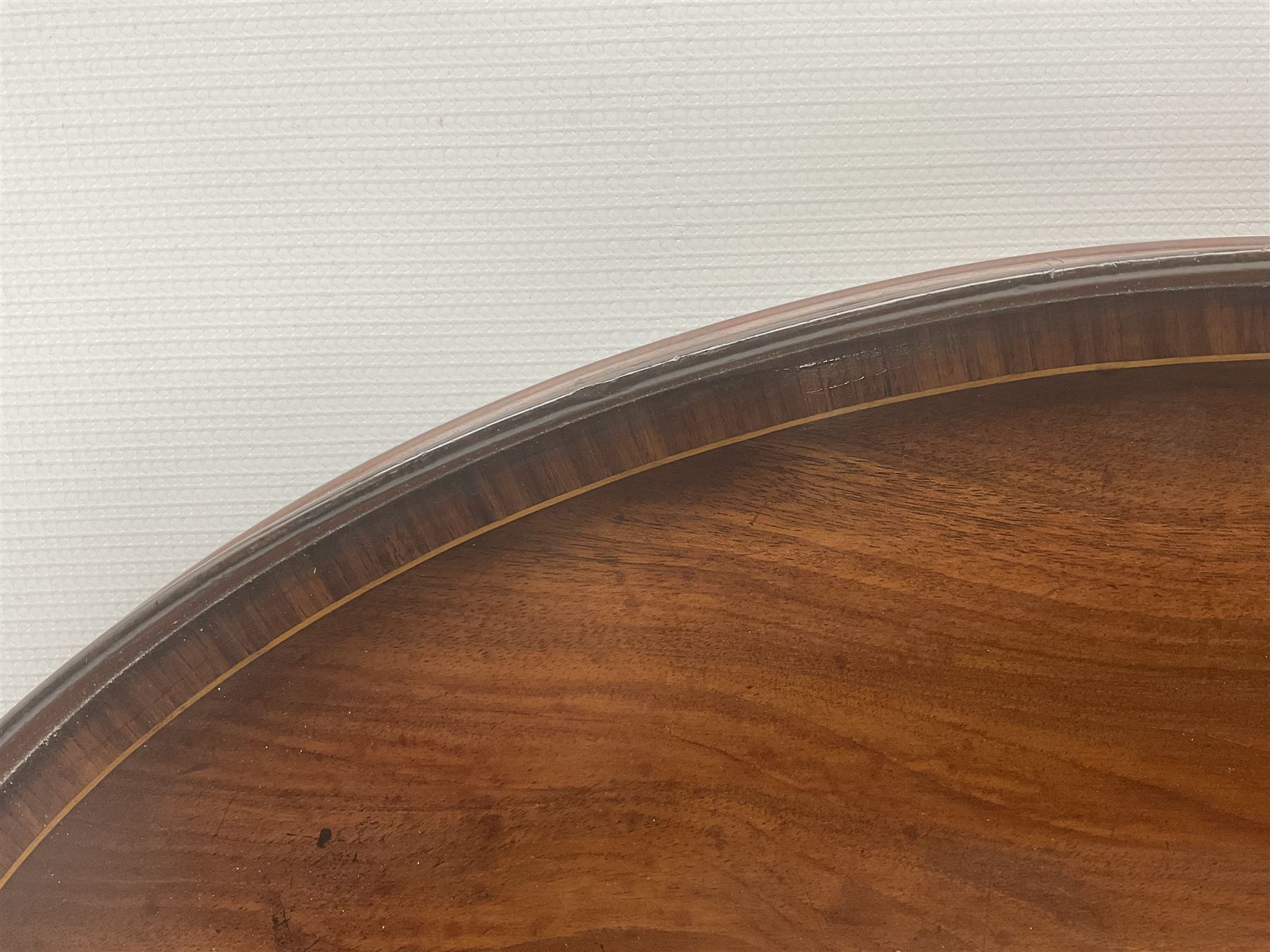 George III oval mahogany galleried tea tray - Image 5 of 8