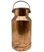 Early 20th century copper milk churn and cover