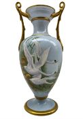 20th century twin handled vase by F. Clark