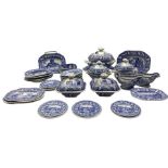 Victorian blue and white transfer printed Minton miniature series service c1825