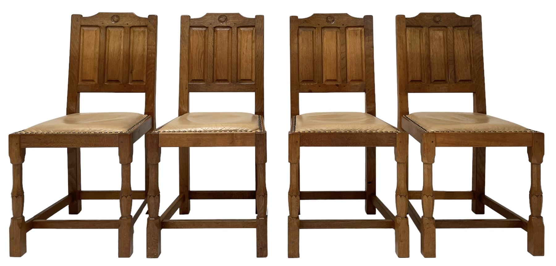 Wrenman - set four oak dining chairs