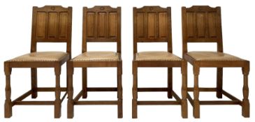 Wrenman - set four oak dining chairs