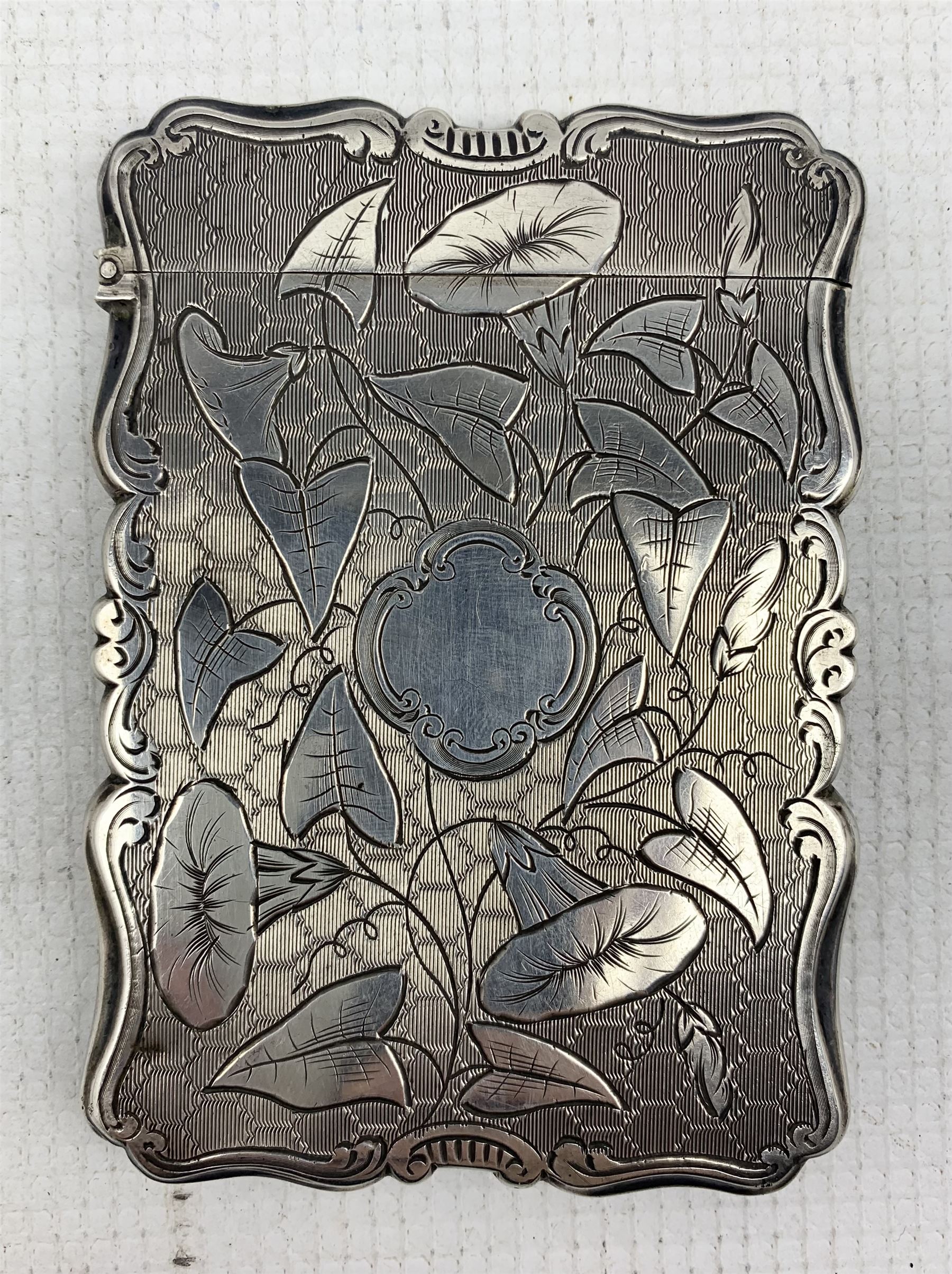 Mid Victorian silver card case of rectangular form - Image 4 of 6