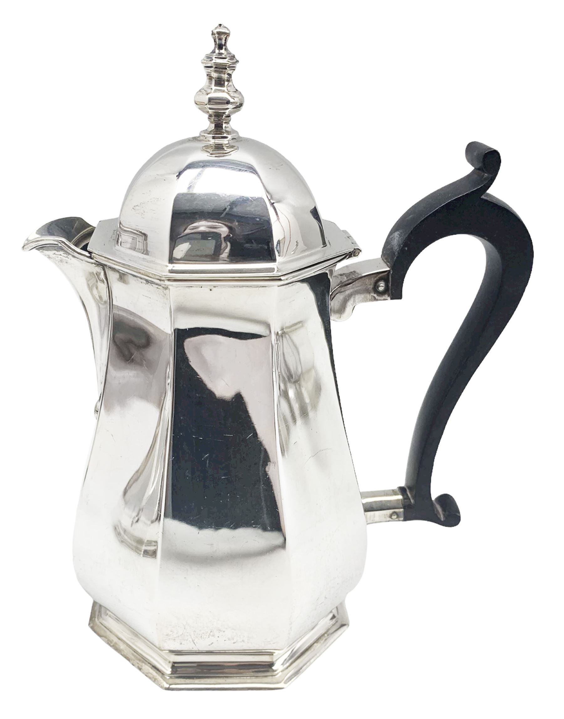 George VI six piece silver tea service comprising teapot - Image 7 of 12