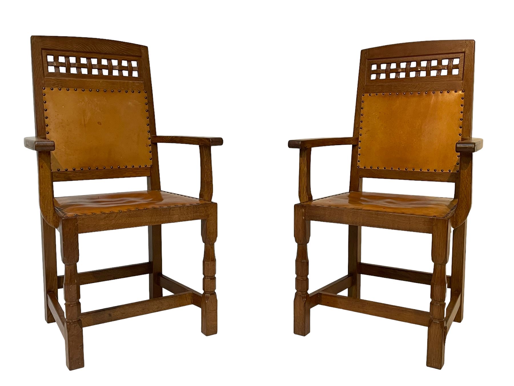 Lizardman - set six oak dining chairs - Image 7 of 13