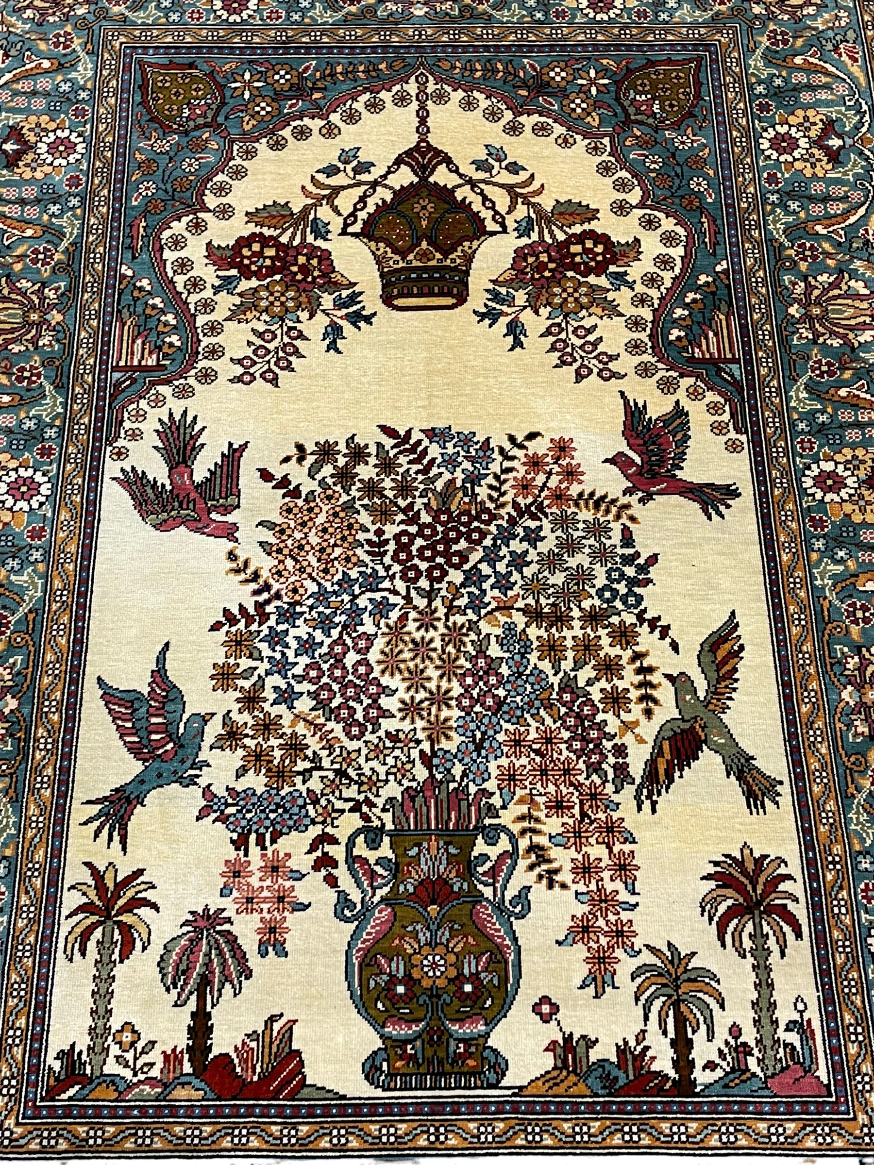 Fine silk Persian mat - Image 4 of 7
