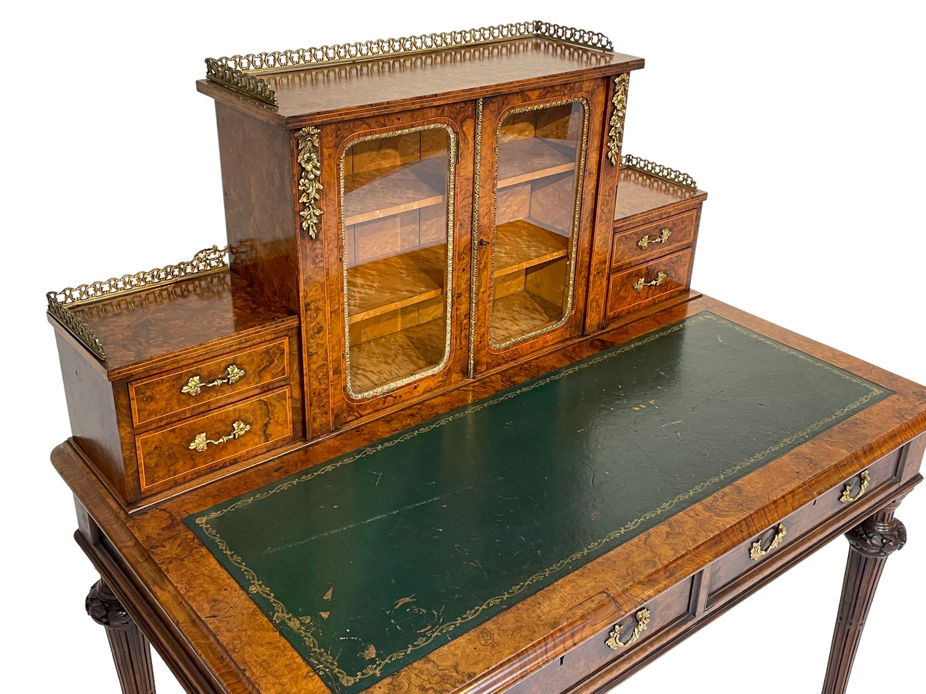 19th century figured walnut lady's writing desk or Bonheur du Jour - Image 9 of 14
