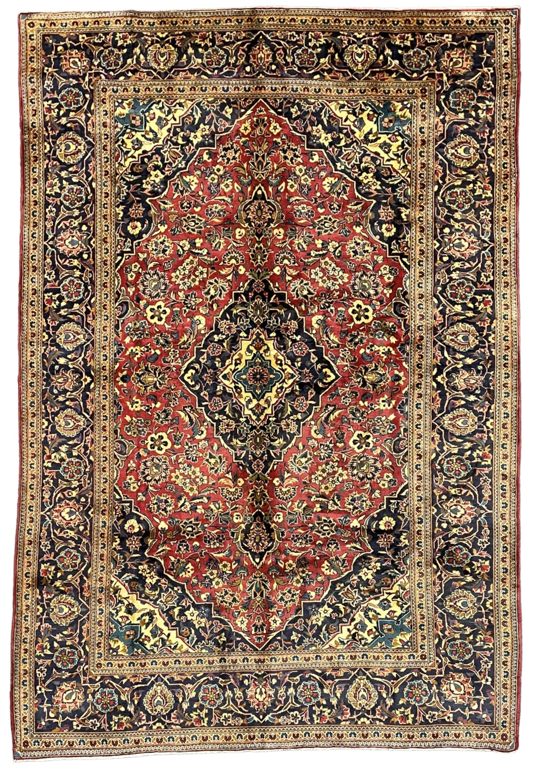 Persian Kashan red ground rug