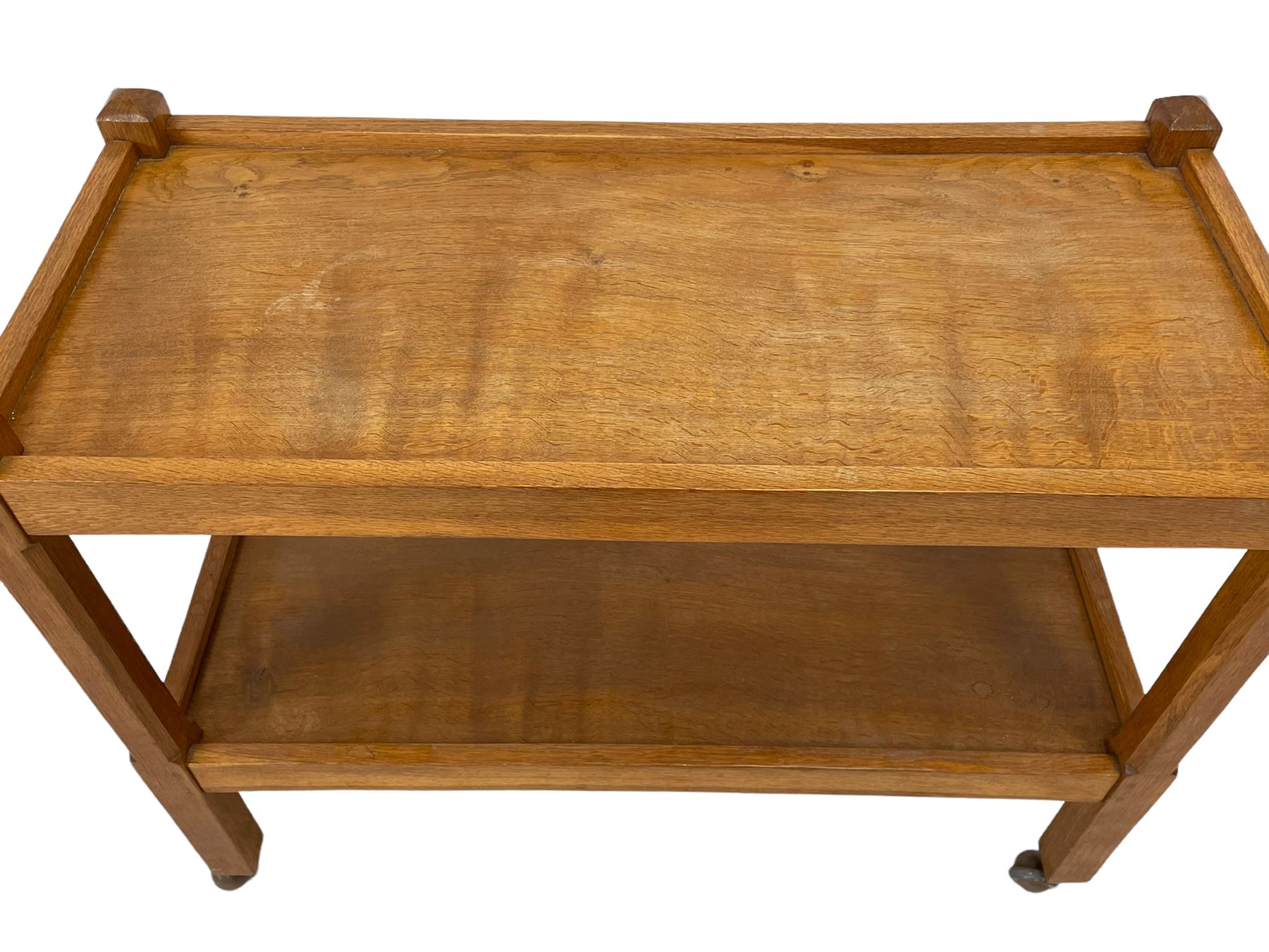 Rabbitman - adzed oak two tier trolley - Image 4 of 8