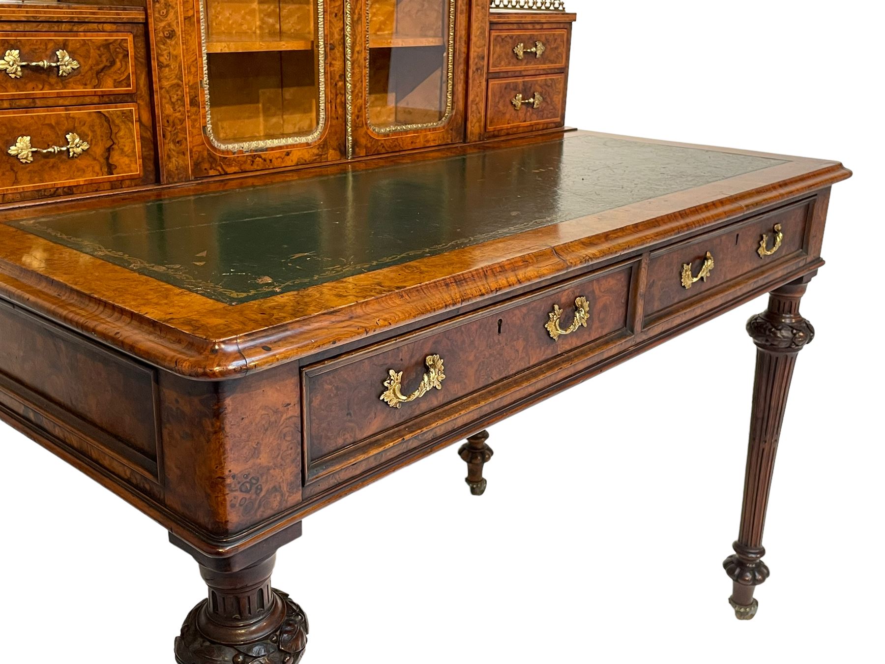 19th century figured walnut lady's writing desk or Bonheur du Jour - Image 10 of 14