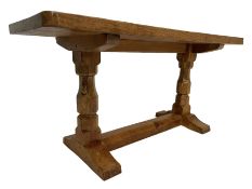 Mouseman - adzed oak rectangular coffee table