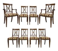 Edwardian set eight mahogany dining chairs