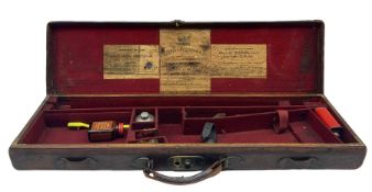 Leather shotgun case with the trade label of Westley Richards & Co.