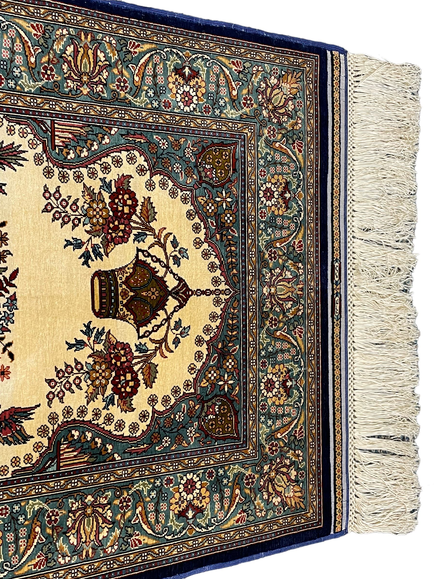 Fine silk Persian mat - Image 6 of 7