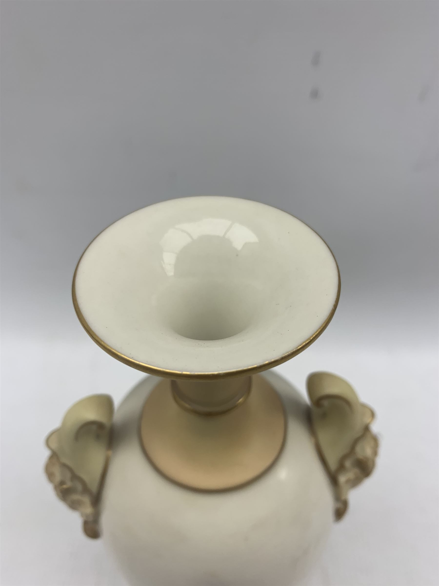 Early 20th century Royal Worcester blush ivory vase by H. A. Stinton - Image 6 of 6