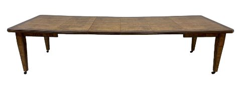 20th century spalted elm telescopic extending dining table