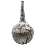 Large Japanese porcelain bottle vase