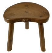 Mouseman - oak three-legged stool