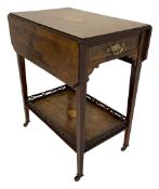 Late Victorian inlaid rosewood trolley