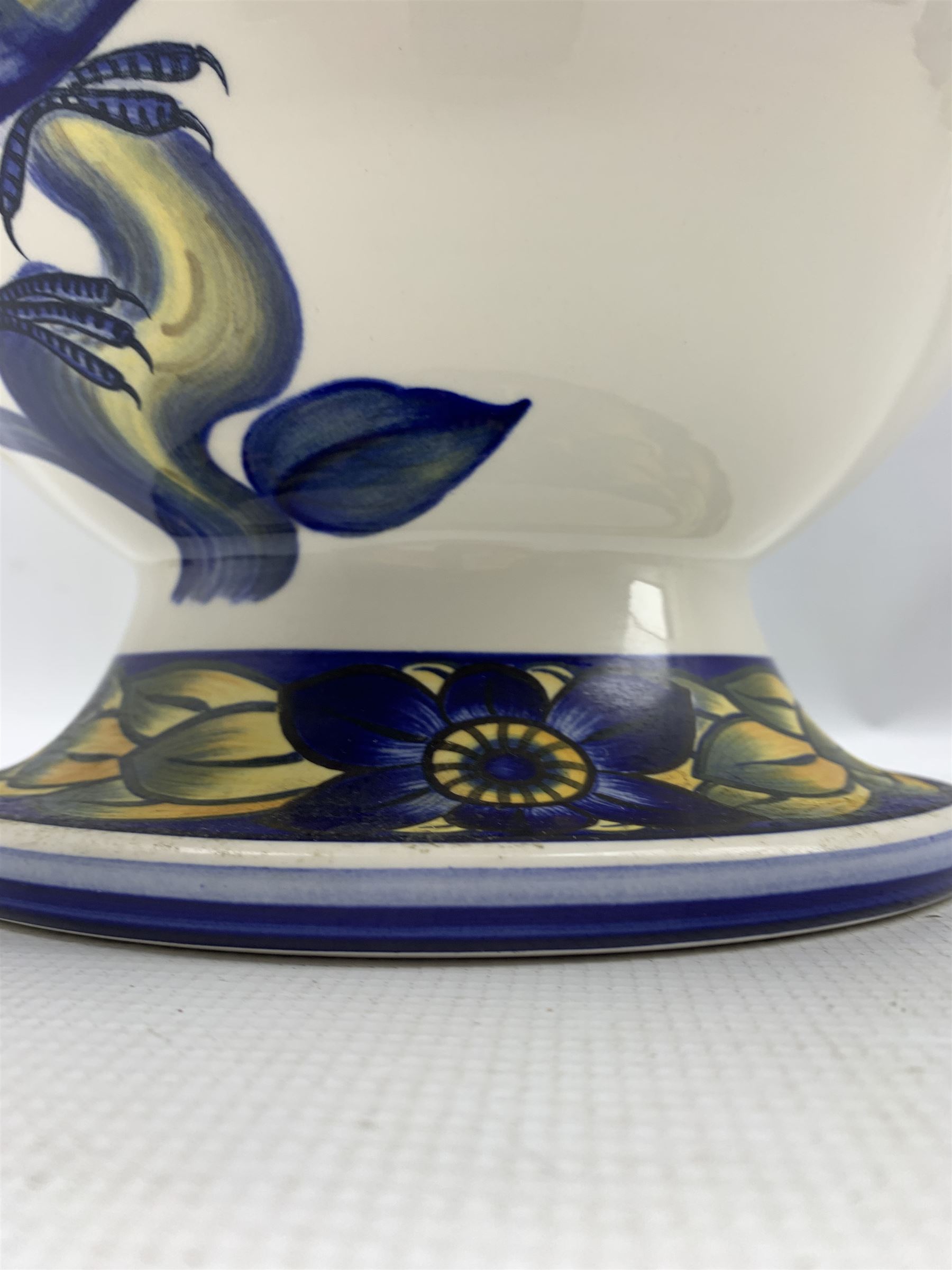 Large Royal Copenhagen Blue Pheasant pattern pedestal vase - Image 4 of 6