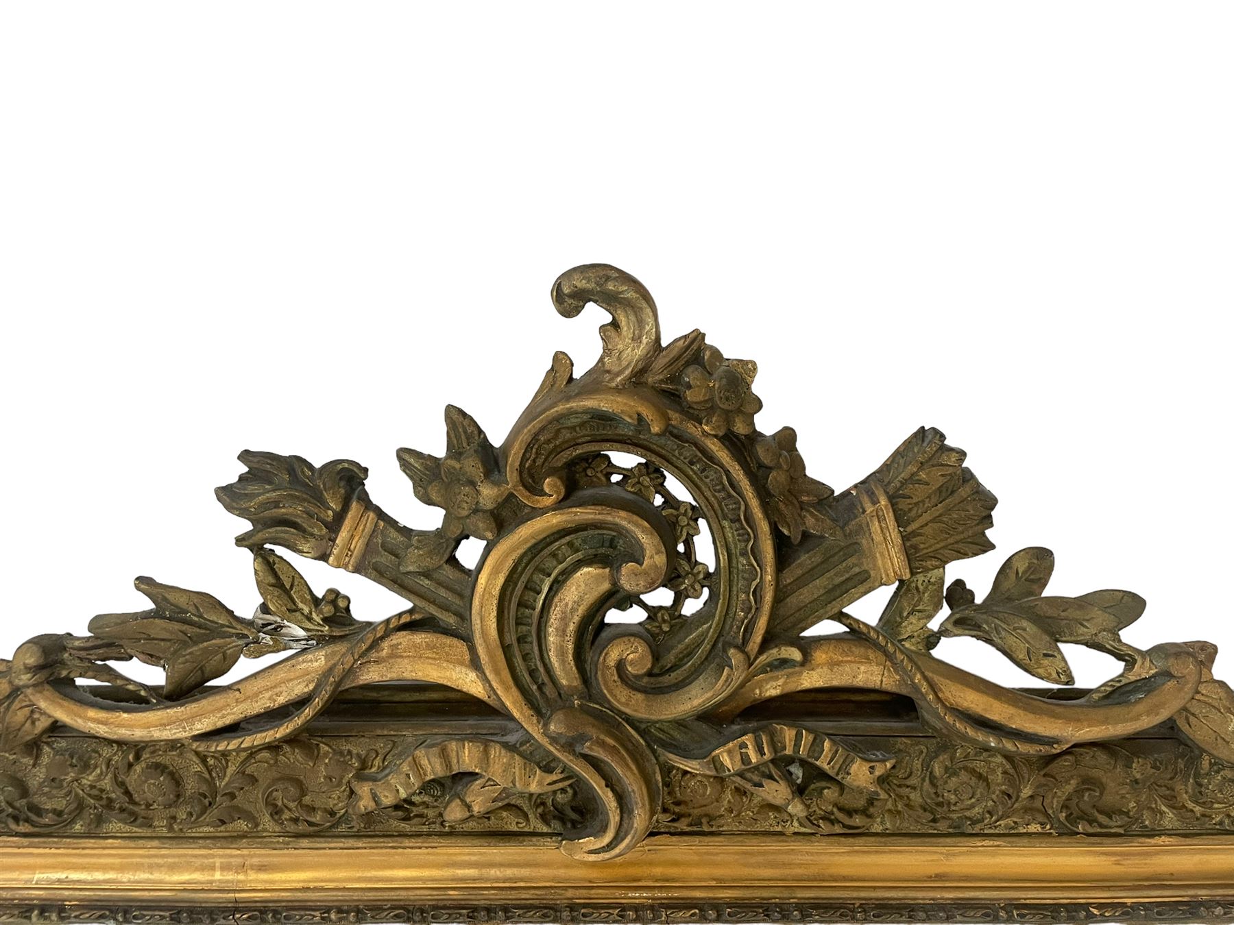 19th century giltwood and gesso wall mirror - Image 4 of 5