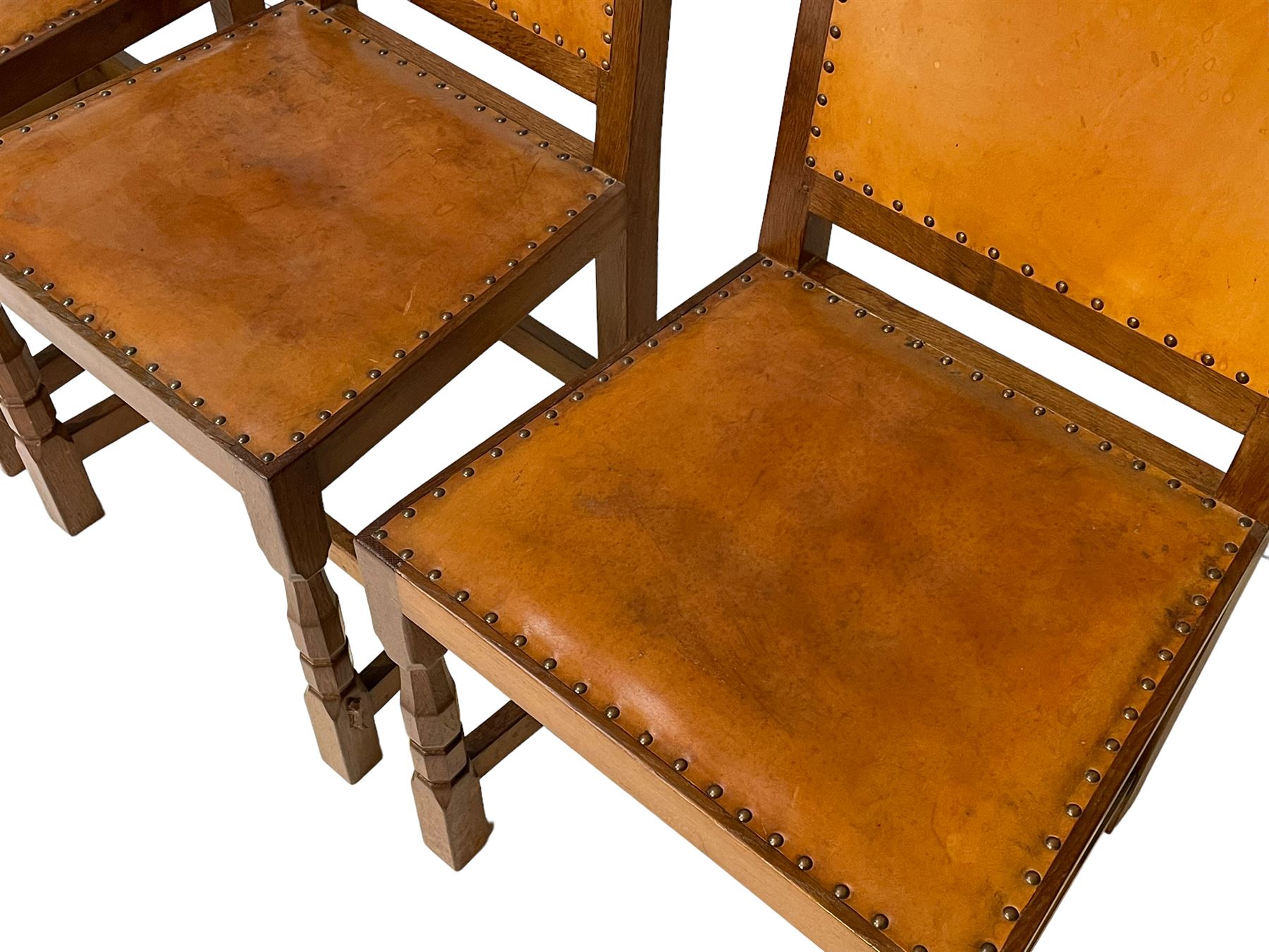 Lizardman - set six oak dining chairs - Image 9 of 13