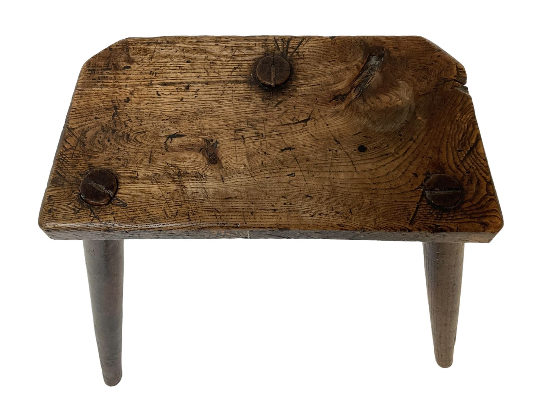 Early 19th century three-legged milking stool - Image 5 of 6