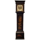 George II japanned longcase clock by Joseph Stevens