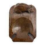 Mouseman - oak ashtray with carved mouse signature