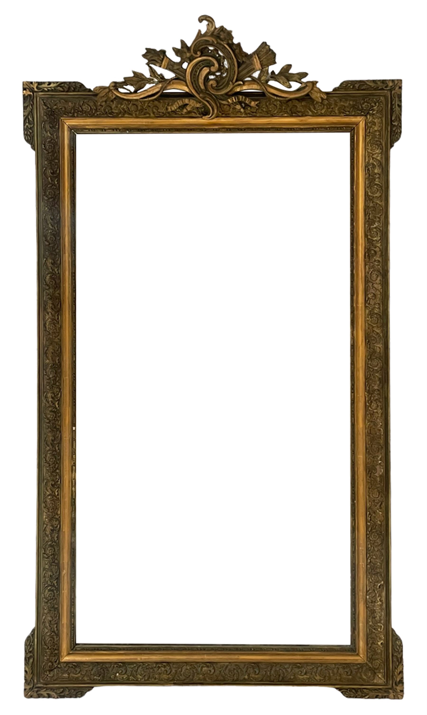 19th century giltwood and gesso wall mirror