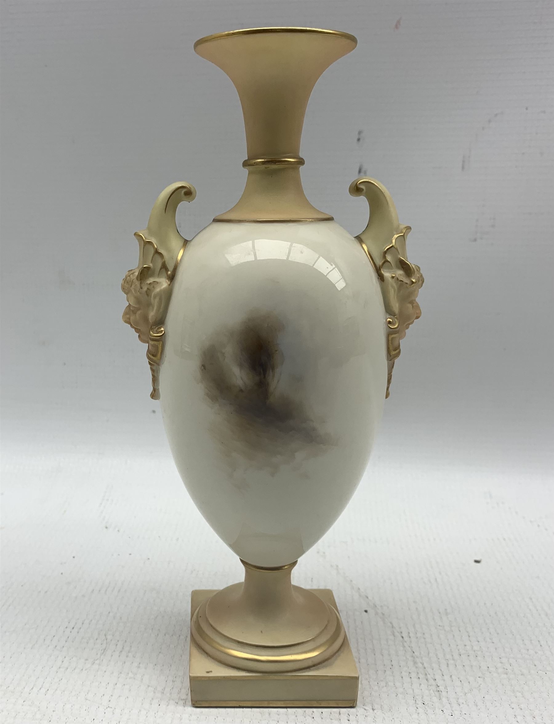 Early 20th century Royal Worcester blush ivory vase by H. A. Stinton - Image 3 of 6