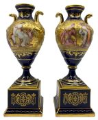 Pair of 'Vienna' porcelain urns