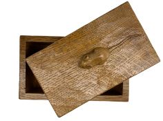 Mouseman - adzed oak box and cover