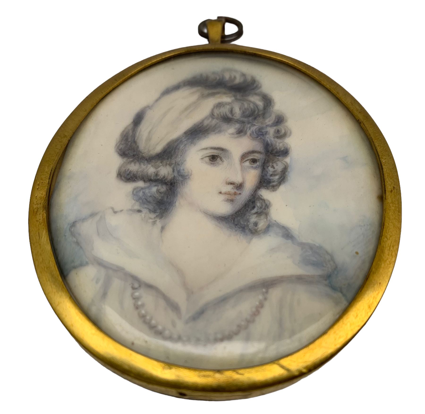 19th century oval head and shoulders miniature portrait - Image 3 of 3