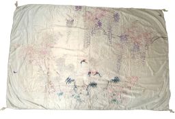 Early 20th century Japanese embroidered panel or bedspread