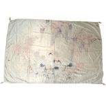 Early 20th century Japanese embroidered panel or bedspread