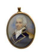 19th century oval portrait miniature