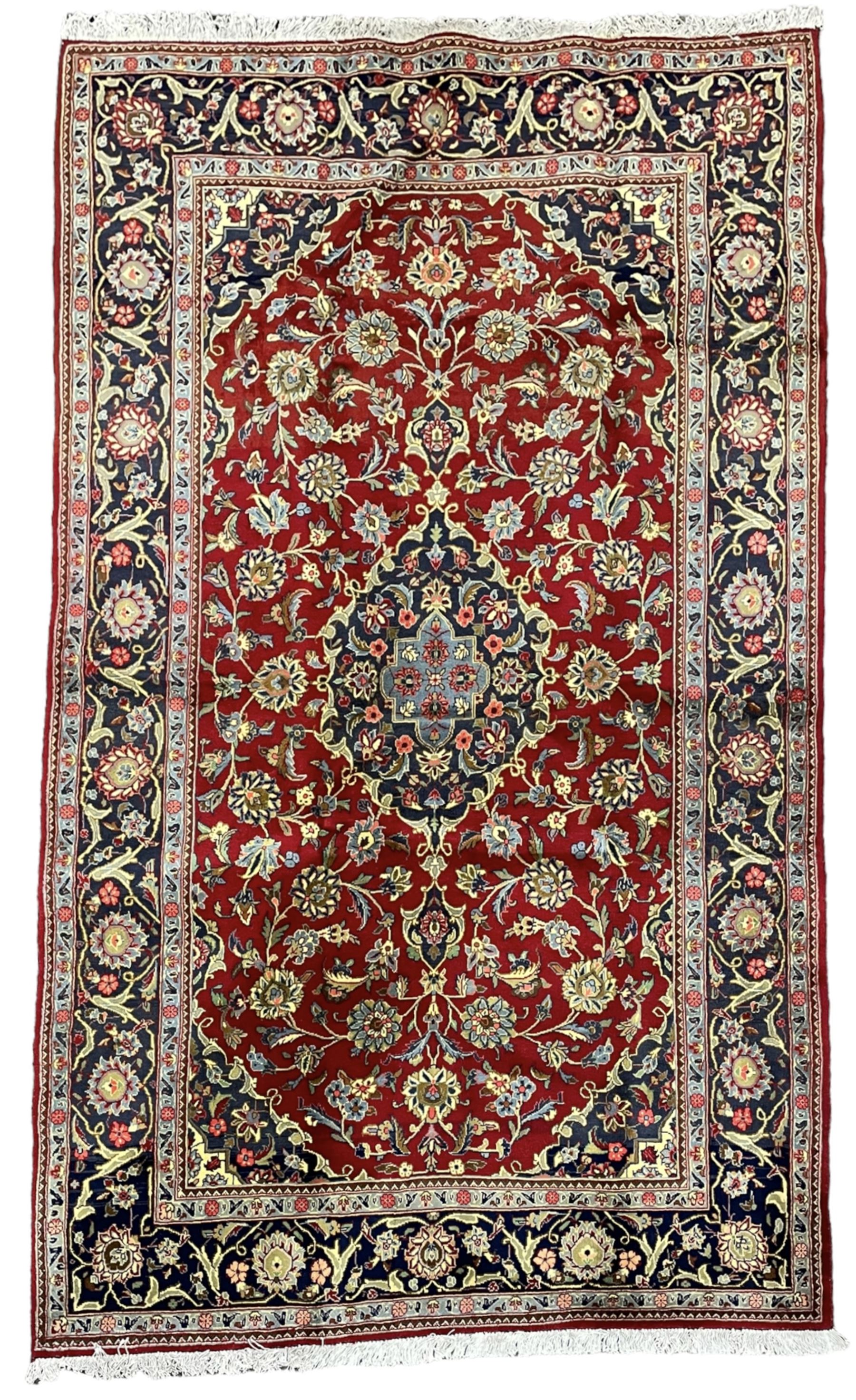 Persian Kashan red ground rug
