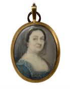 Attributed to Samuel Cotes (1734-1818) - Oval head and shoulders portrait miniature