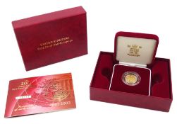 Queen Elizabeth II 2003 gold proof half sovereign coin