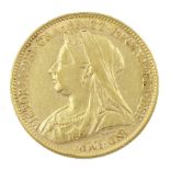 Queen Victoria 1896 gold half sovereign coin